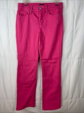 NYDJ Pink Jeans Womens 4 Tall High Rise Straight Lift Tuck